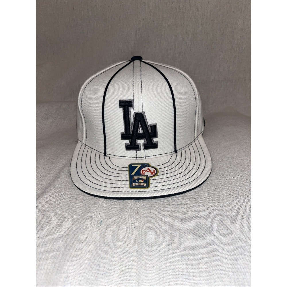 American Needle Cooperstown Collection MLB LA Dodgers White W/Blue Stripe Hat